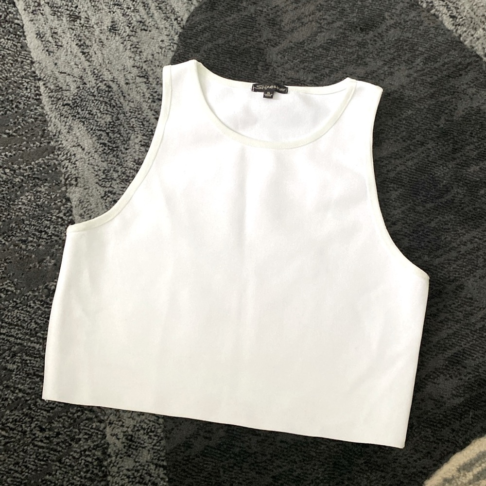 White cropped tank top